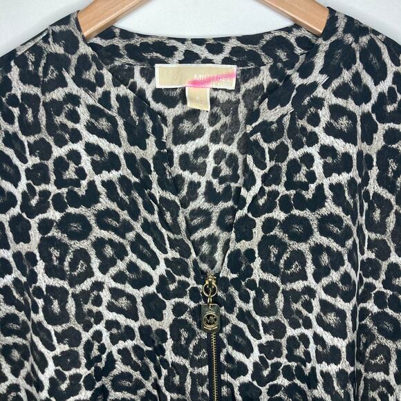 Michael Kors|Women's leopard long sleeve blouse - Picture 3 of 13